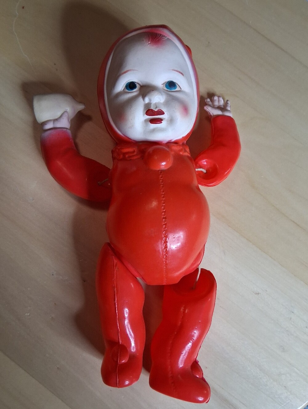 Vintage Red Celluloid Occupied Japan Baby Doll 8"